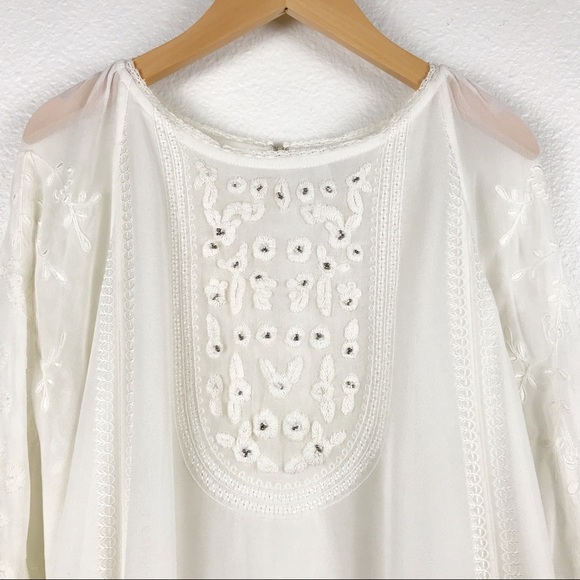Joie‎ Metta White Embroidered Blouse Size Small - Picture 5 of 12